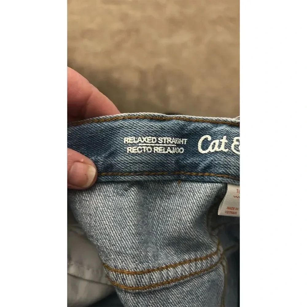 Cat & Jack boys Relaxed Straight Jeans Blue Size 16 Versatile Stylish #034